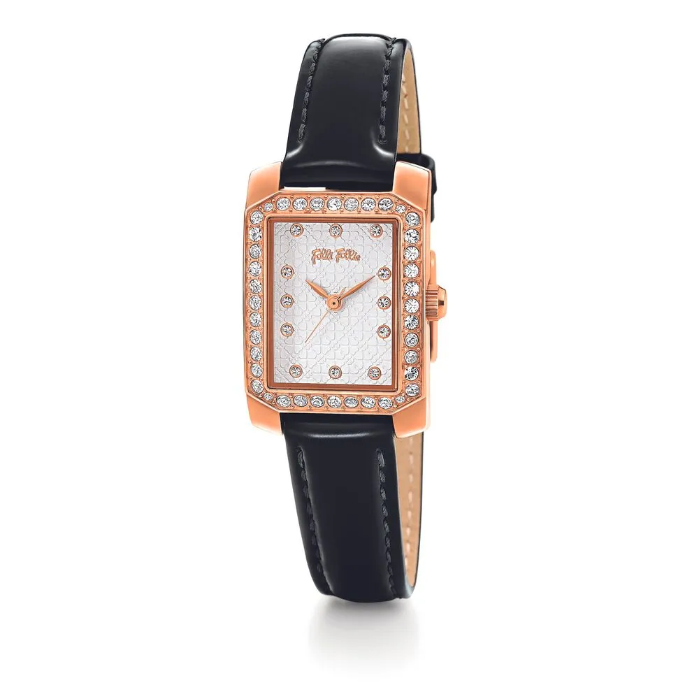Folli Follie Women's Black Leather Watch