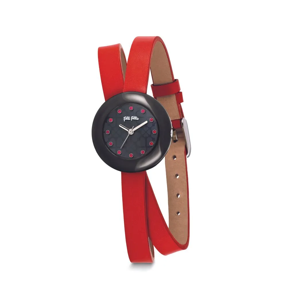 Folli Follie Women's Red Leather Watch