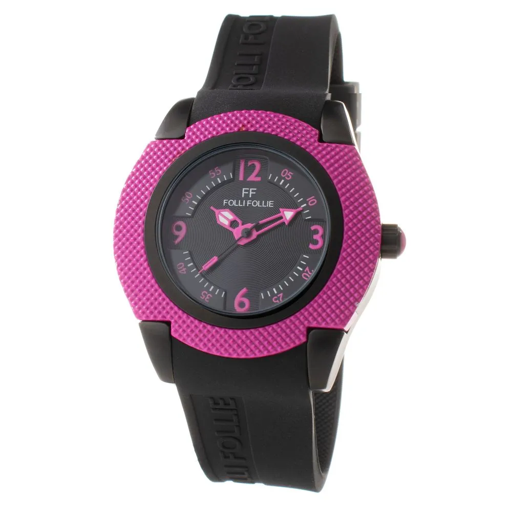 Folli Follie Women's Black Silicone Watch