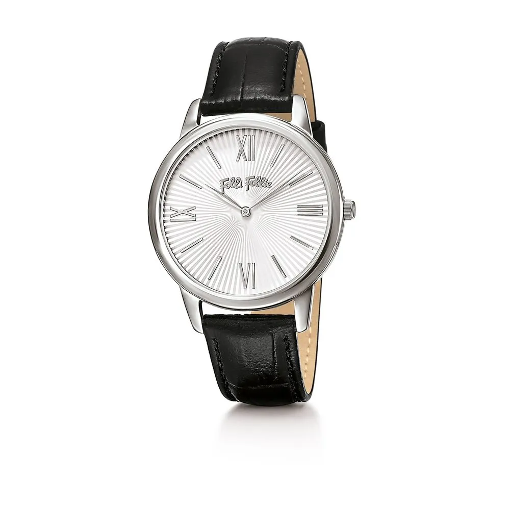 Folli Follie Women's Black Leather Watch