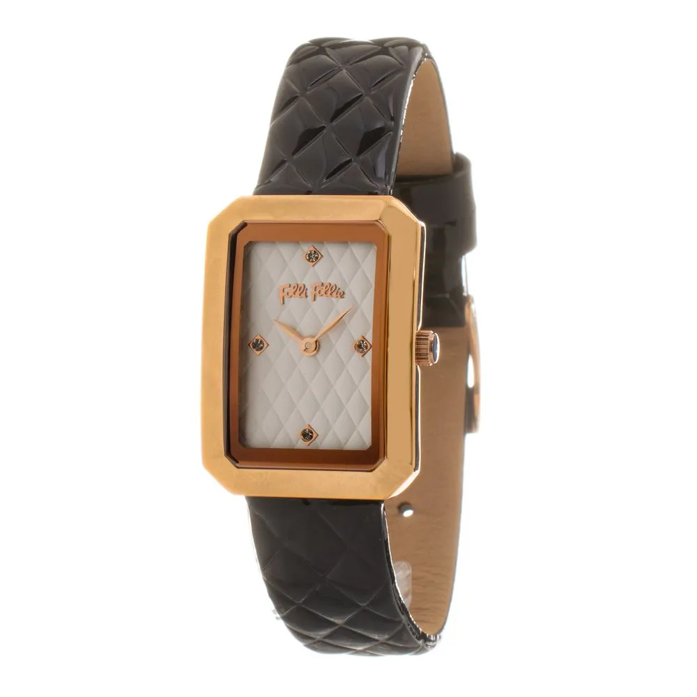 Folli Follie Women's Black Leather Watch