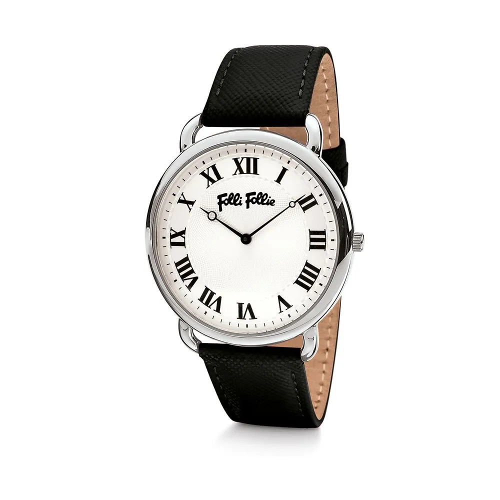 Folli Follie Women's Black Leather Watch
