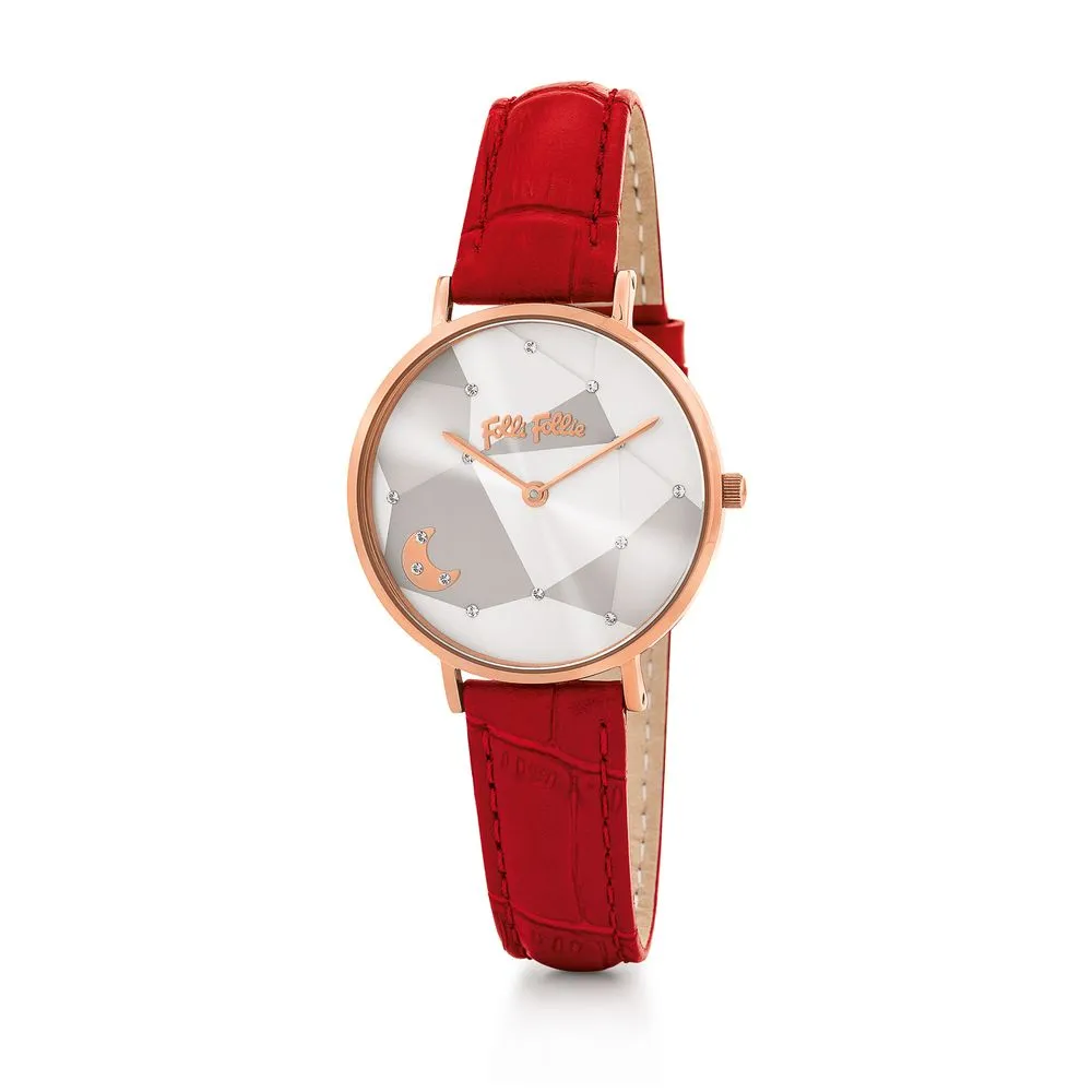 Folli Follie Women's Red Leather Watch