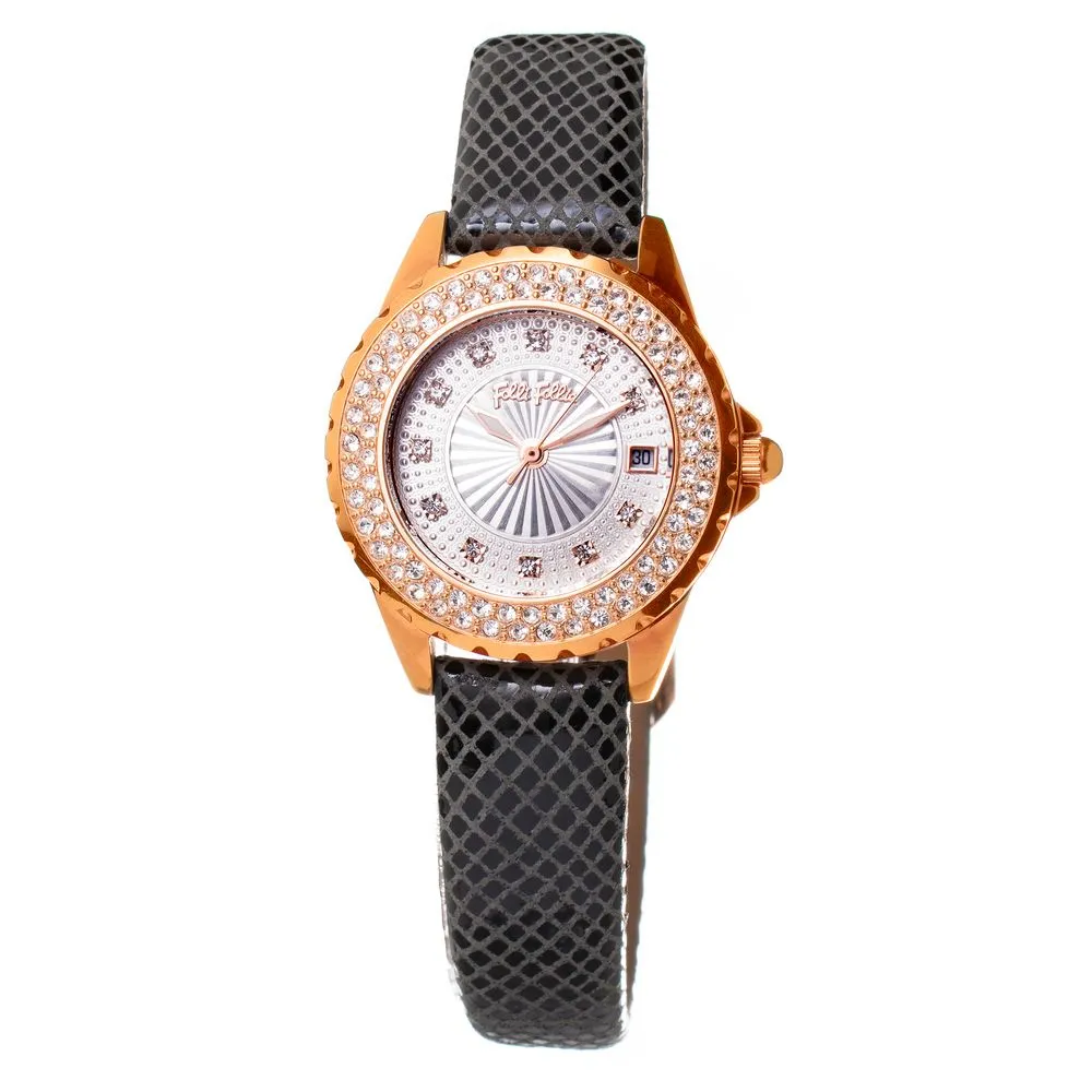 Folli Follie Women's Black Leather Watch