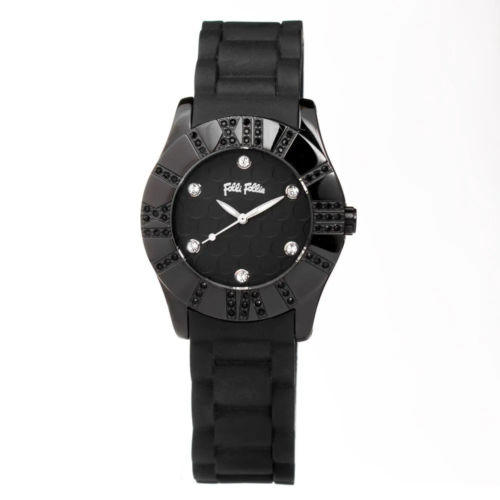 Folli Follie Women's Black Silicone Watch