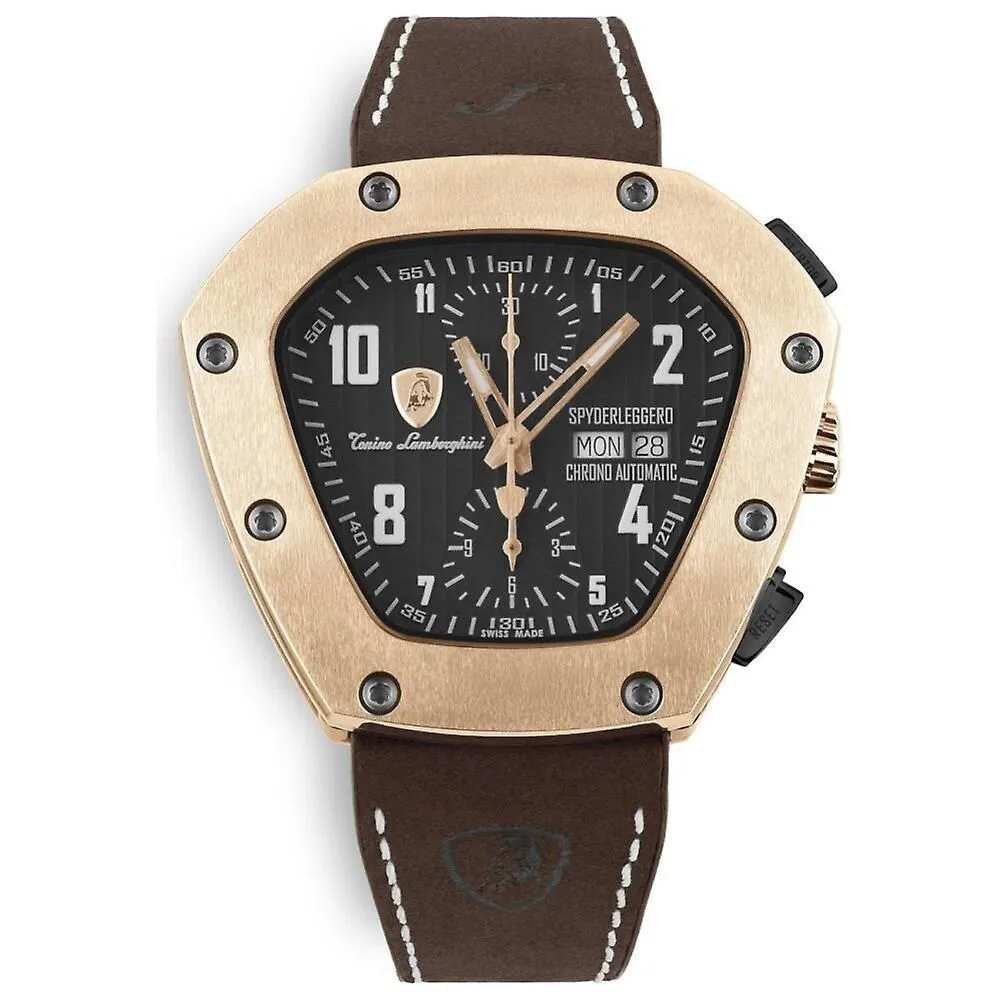 Lamborghini Men's Black Leather Watch