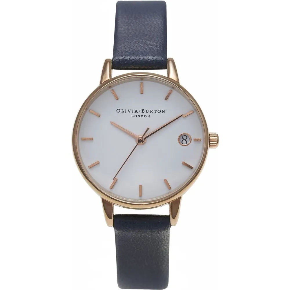 Olivia Burton Women's Blue Synthetic Leather Watch