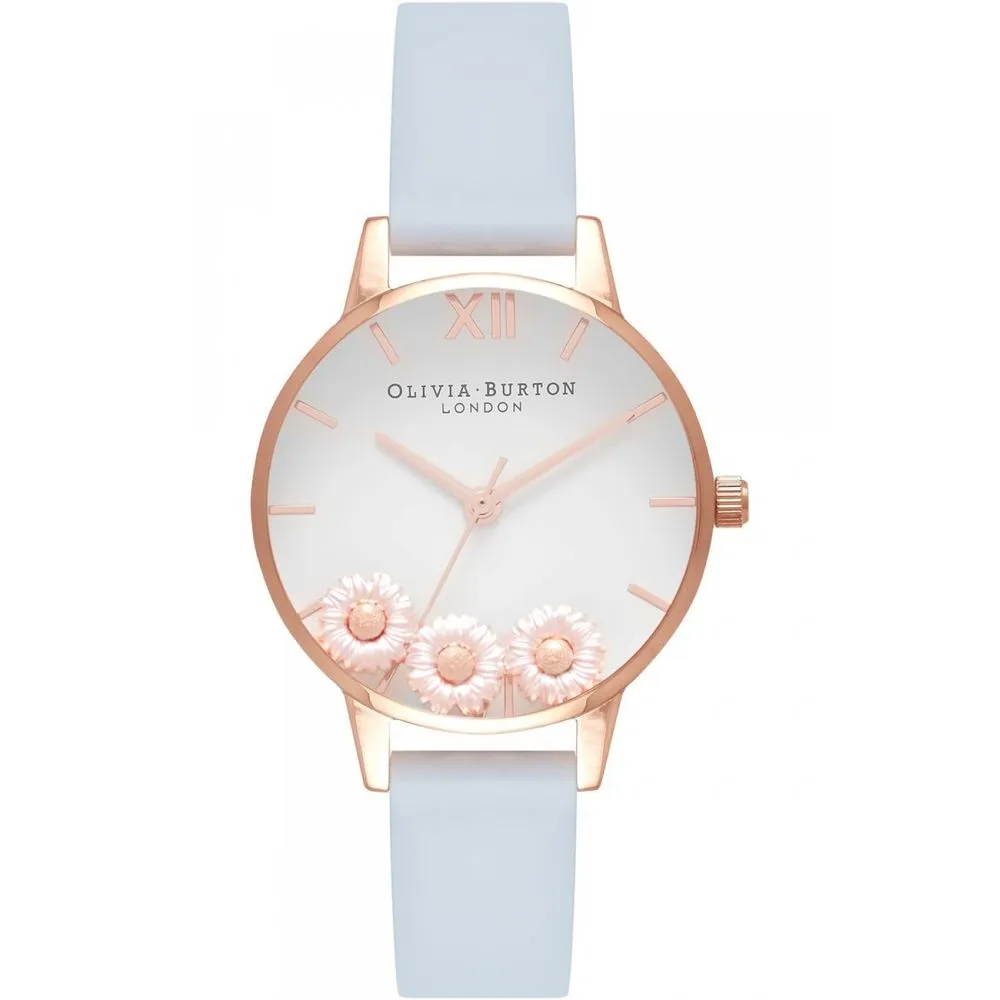 Olivia Burton Women's Blue Synthetic Leather Watch