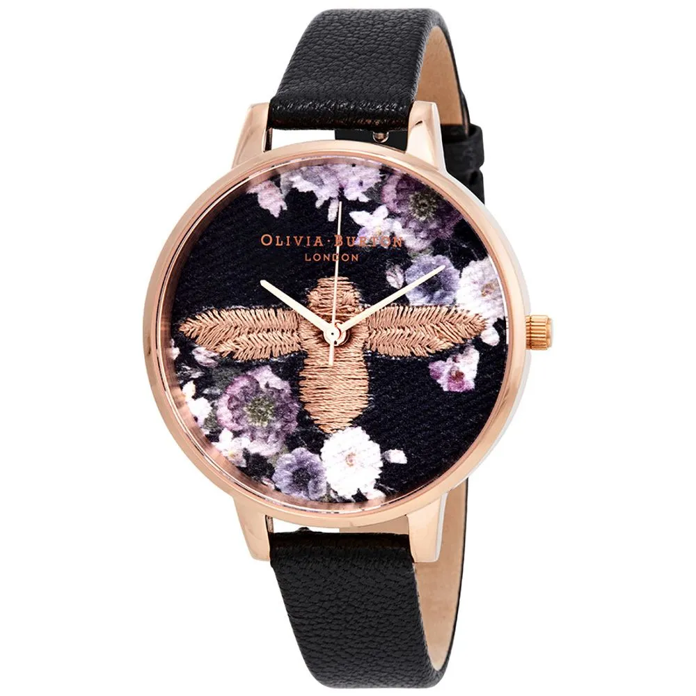 Olivia Burton Women's Black Synthetic Leather Watch