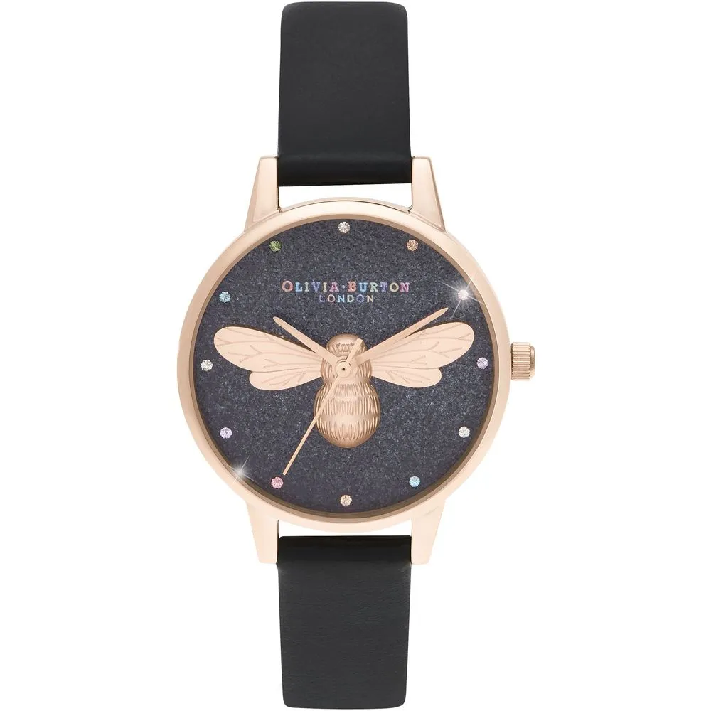 Olivia Burton Women's Black Synthetic Leather Watch