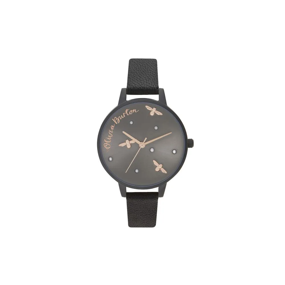 Olivia Burton Women's Black Leather Watch