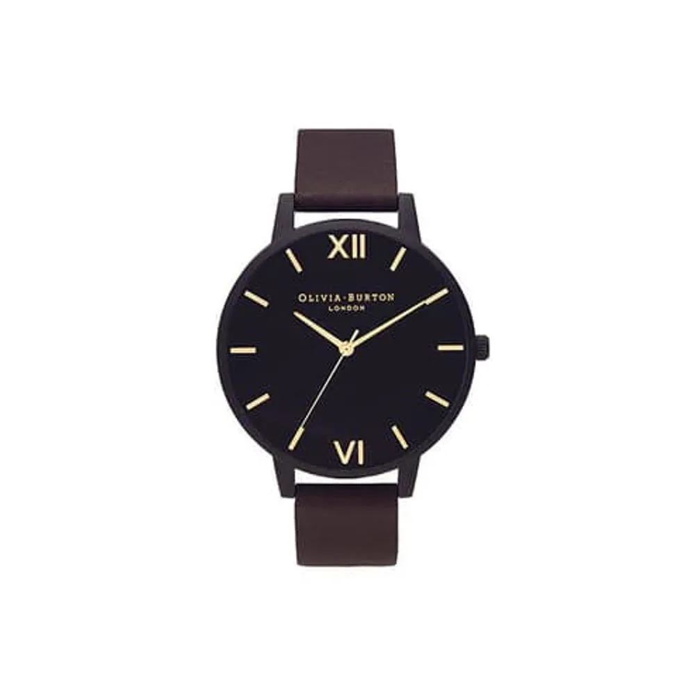 Olivia Burton Women's Black Synthetic Leather Watch