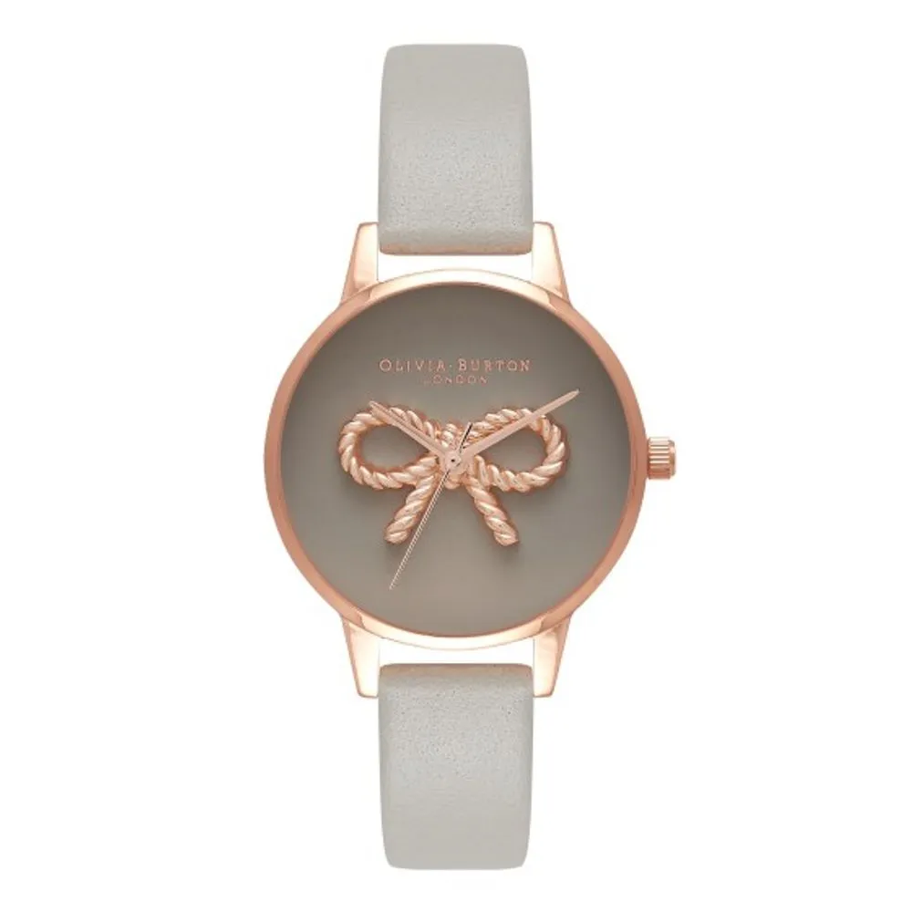 Olivia Burton Women's Gray Leather Leather Watch