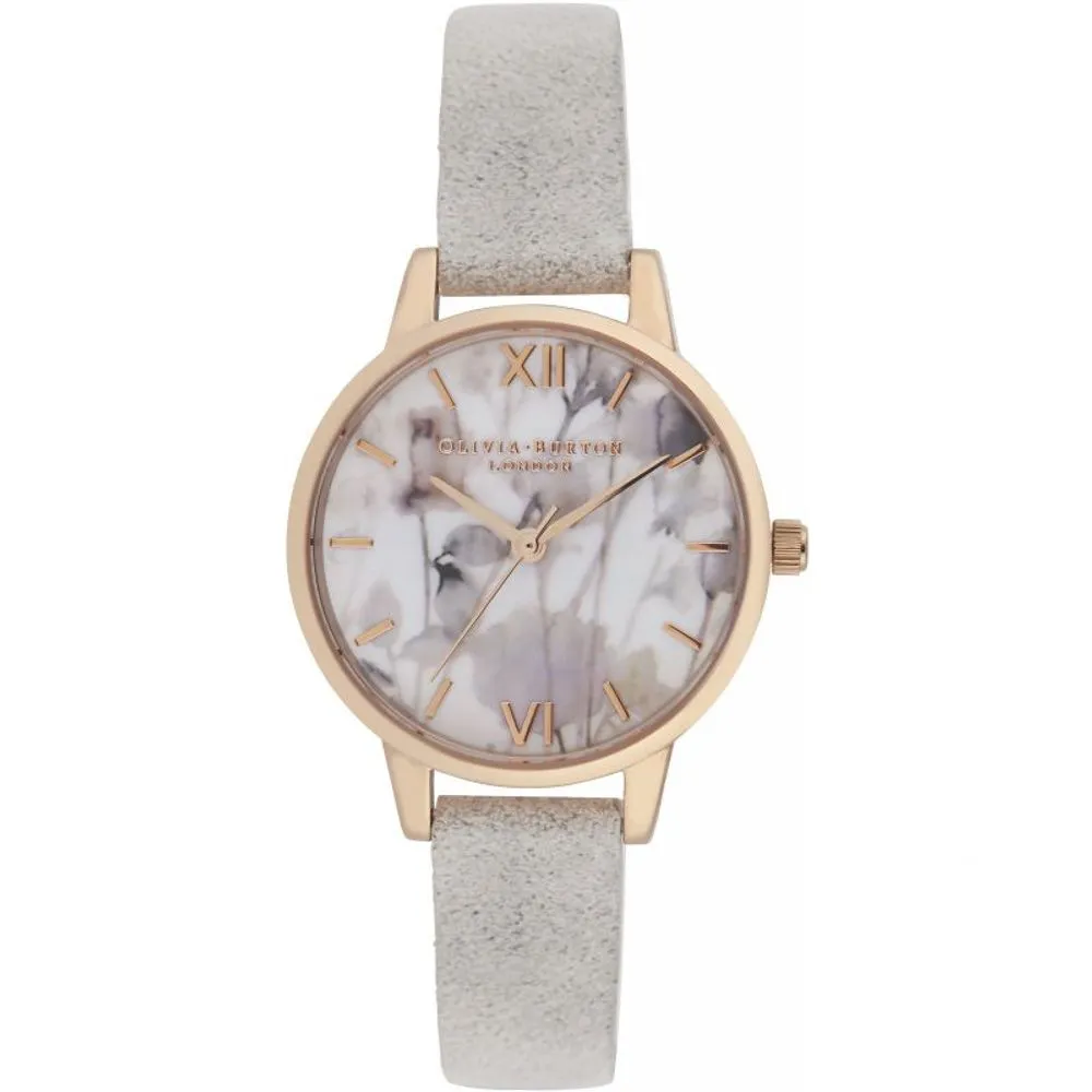 Olivia Burton Women's Gray Leather Leather Watch