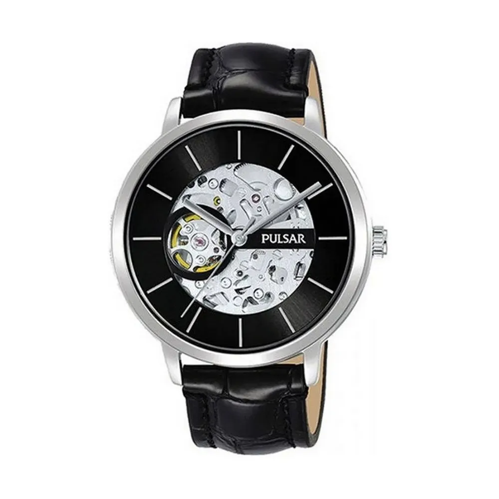 Pulsar Men's Black Cow Leather Watch
