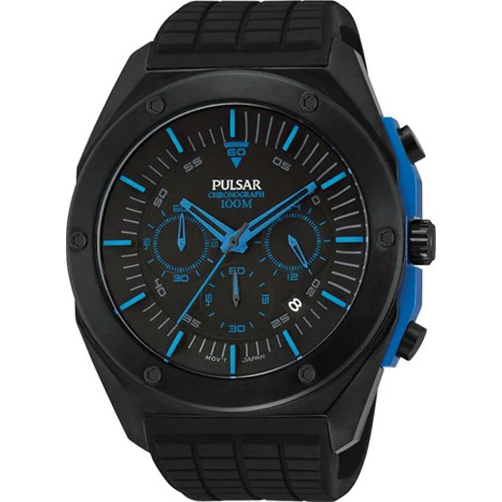 Pulsar Men's Black Rubber Watch