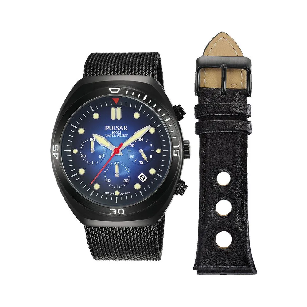Pulsar Men's Black Steel Watch