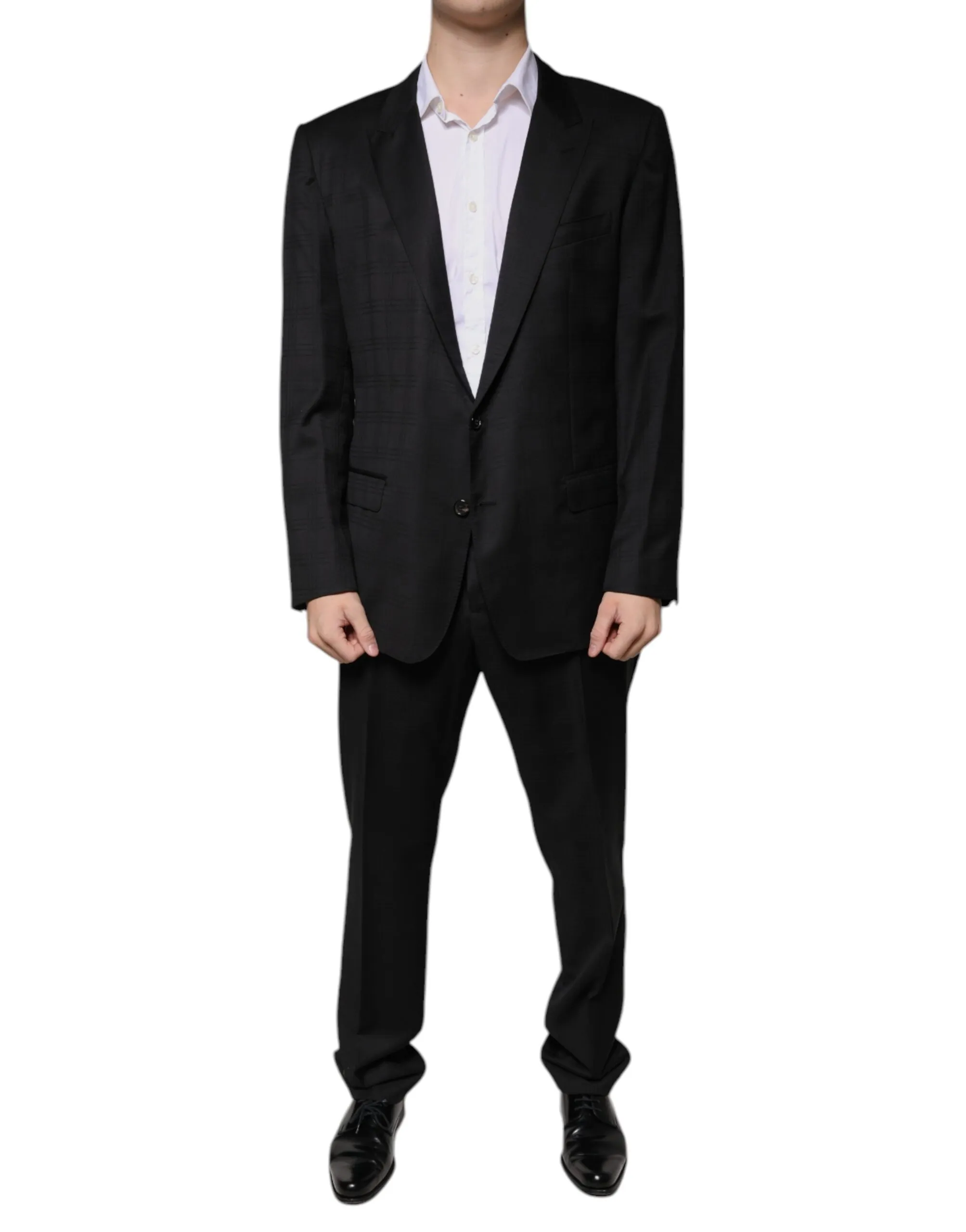 Dolce & Gabbana Men's Black Wool Single Breasted Formal Suit