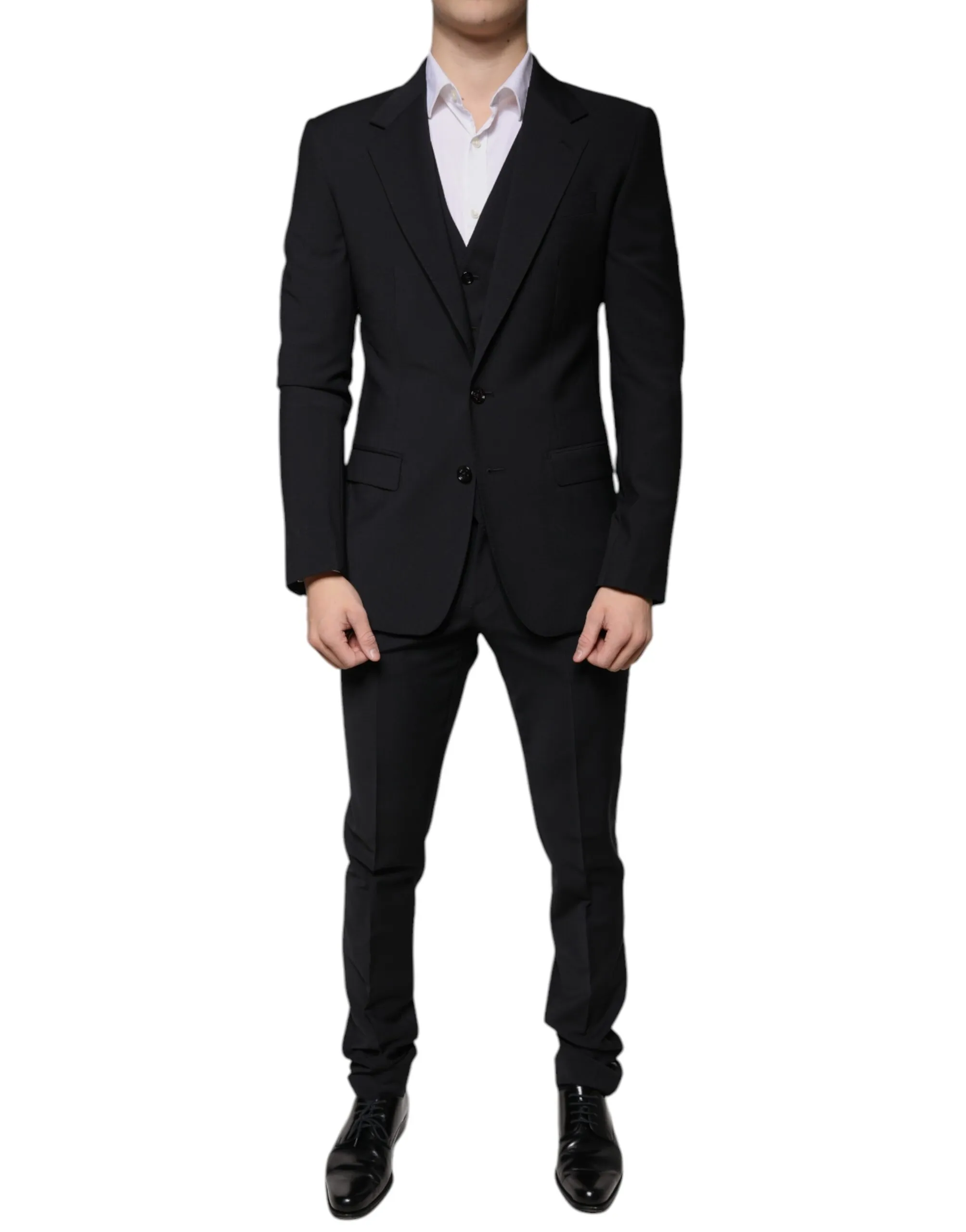 Dolce & Gabbana Men's Black Wool MARTINI Formal 3 Piece Suit