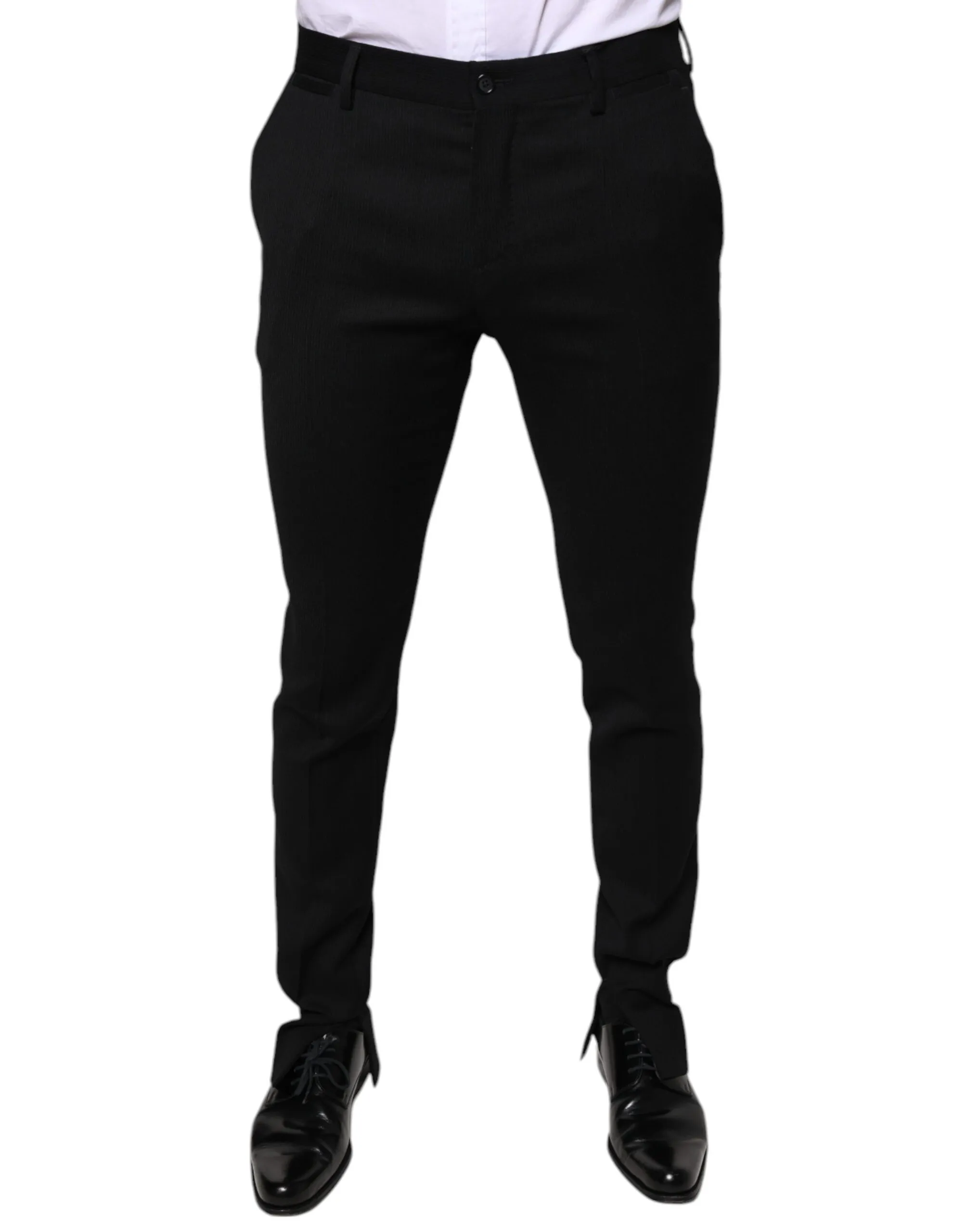 Dolce & Gabbana Men's Black Wool Skinny Formal Dress Pants