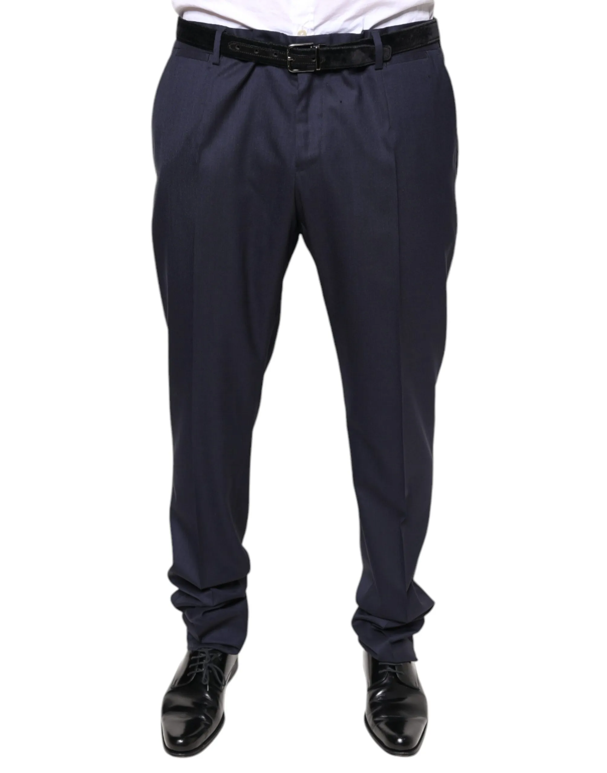 Dolce & Gabbana Men's Blue Wool Skinny Formal Dress Pants