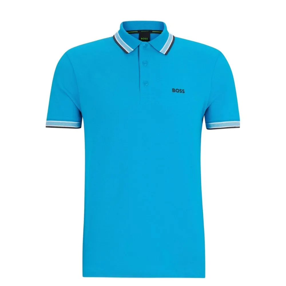 Hugo Boss Men's Turquoise Cotton Polo Shirt