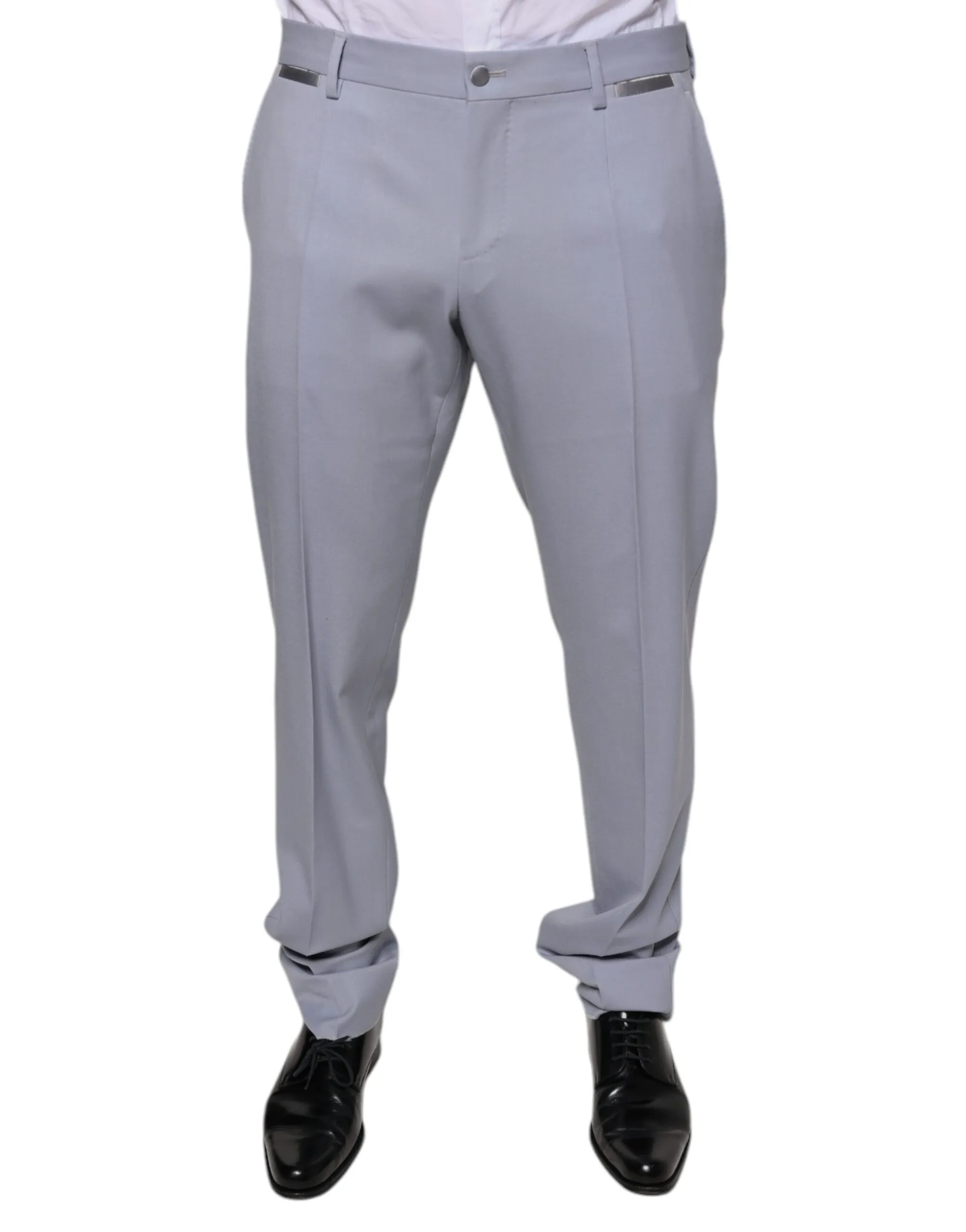 Dolce & Gabbana Men's Light Gray Wool Formal Dress Pants