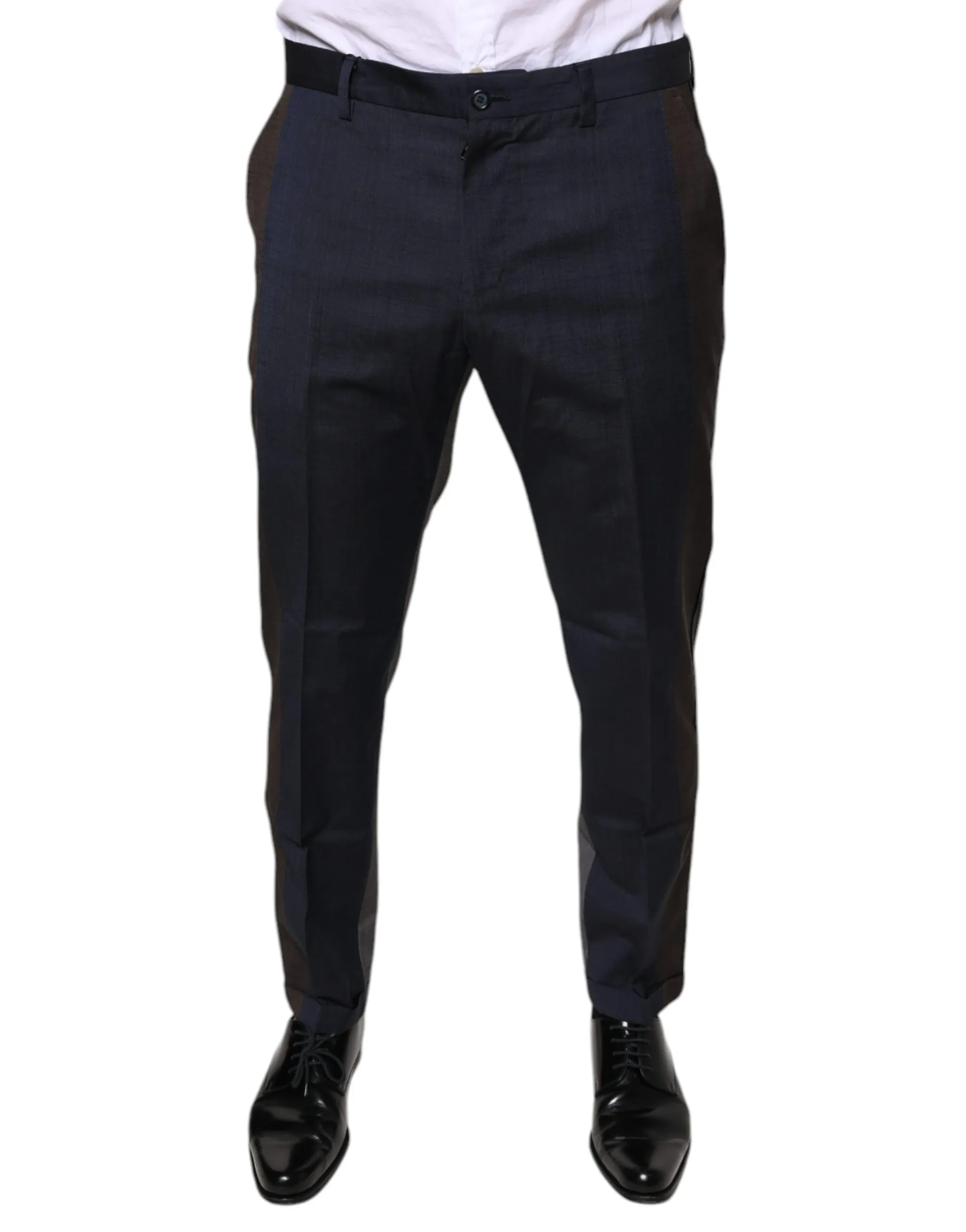 Dolce & Gabbana Men's Black Cotton Wool Formal Dress Pants