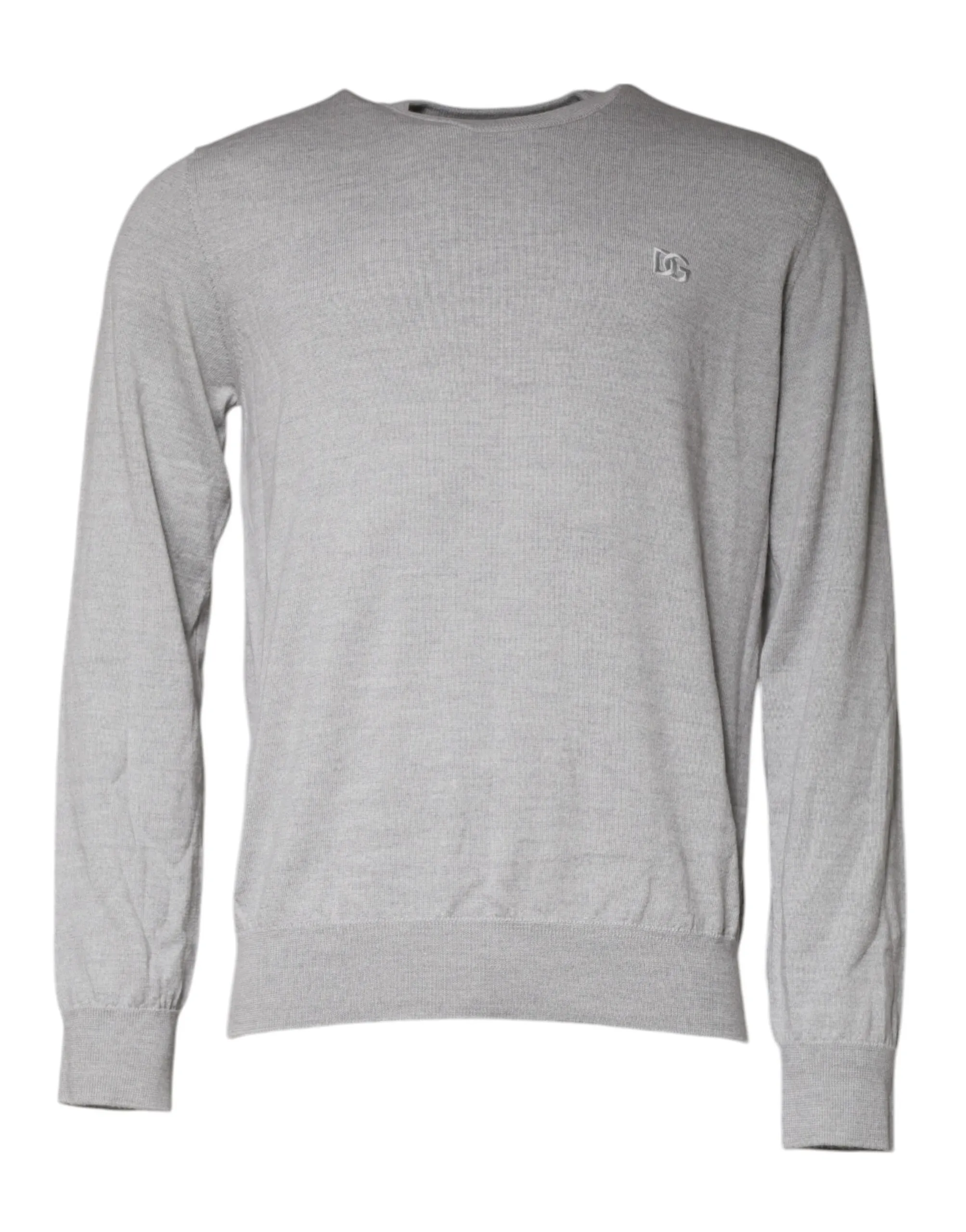 Dolce & Gabbana Men's Light Gray Wool Crew Neck Pullover Sweater