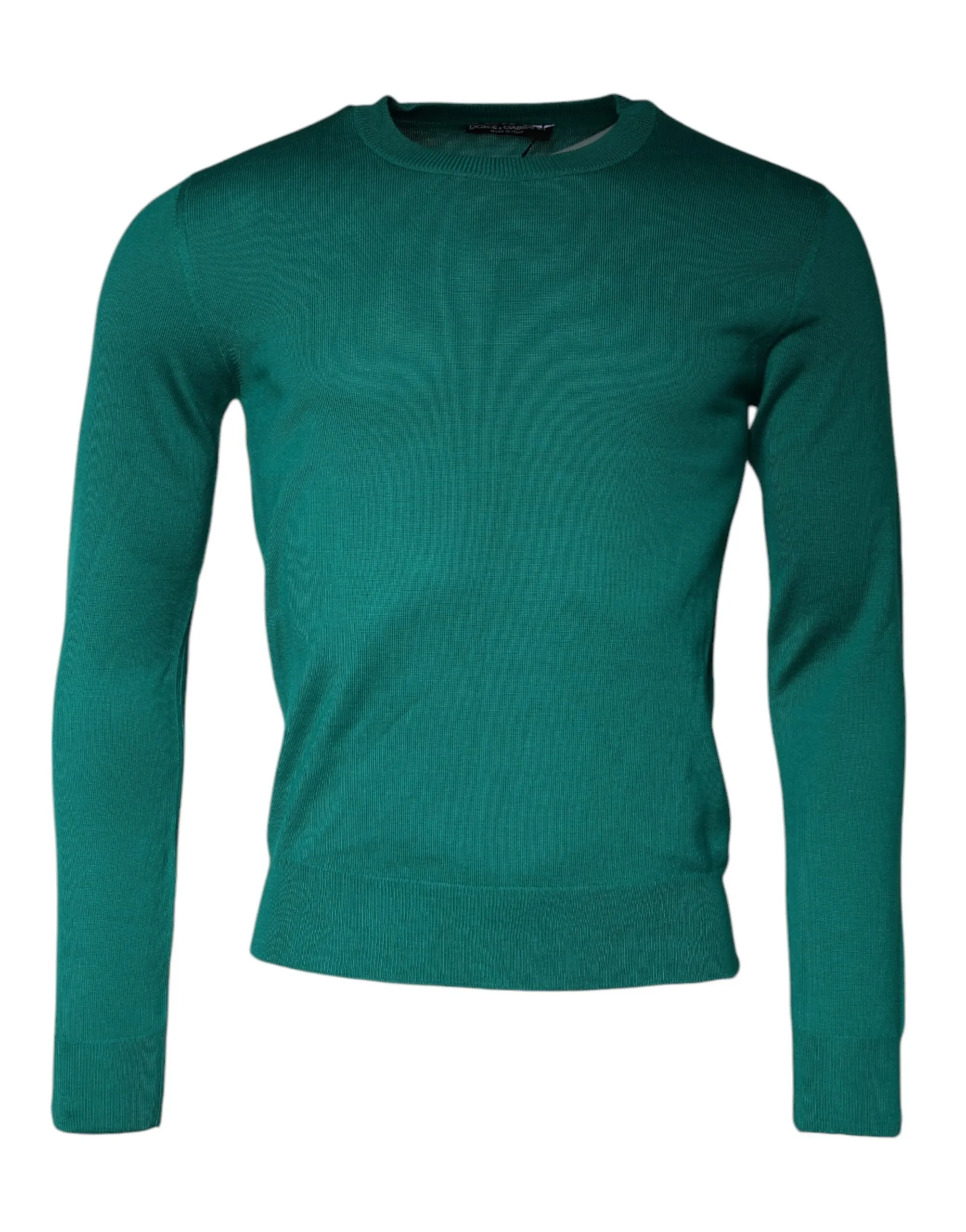 Dolce & Gabbana Men's Green Wool Knit Crew Neck Pullover Sweater