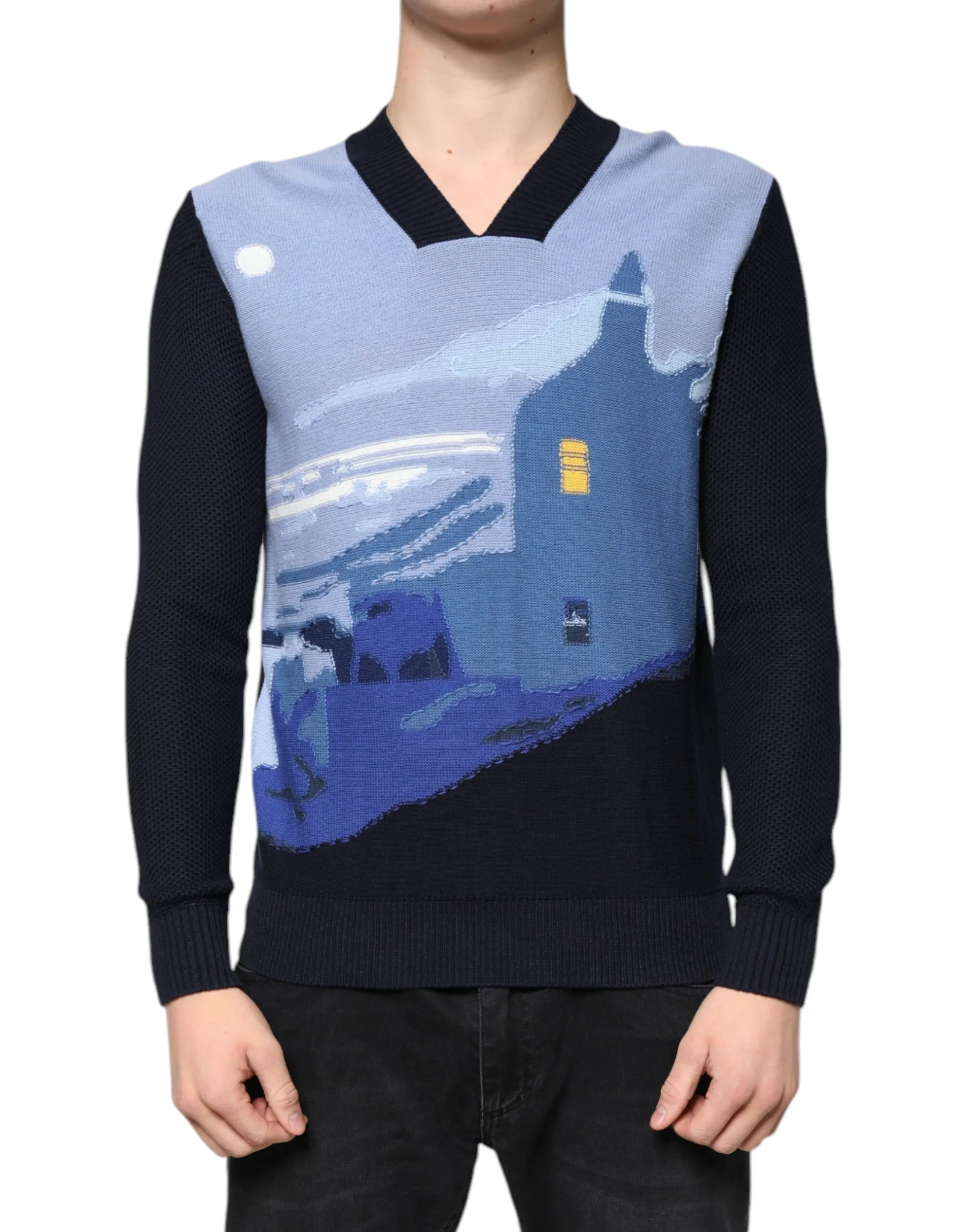 Ballantyne Men's Multicolor Long Sleeves V-neck Pullover Sweater