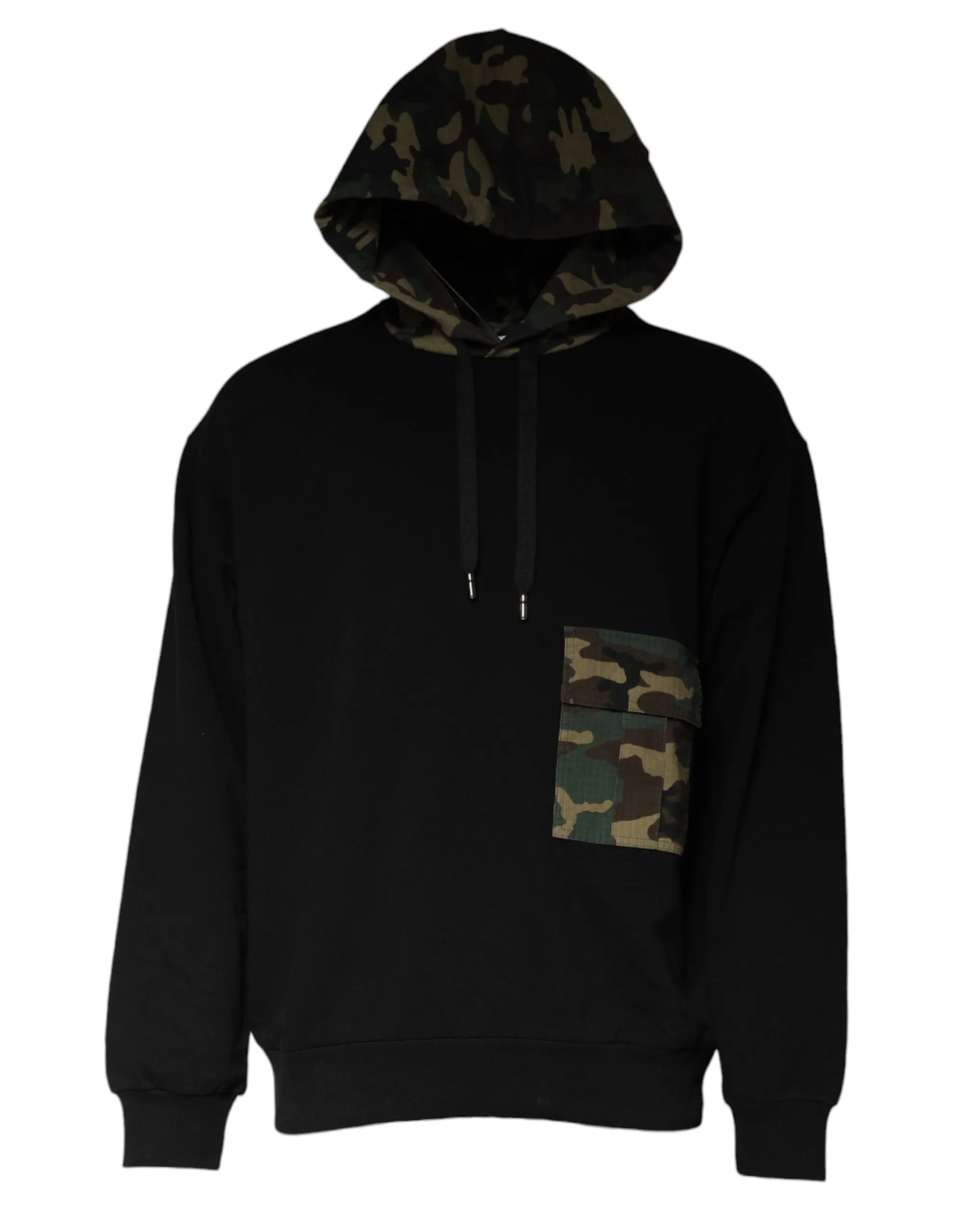Dolce & Gabbana Men's Black Camouflage Hooded Sweatshirt Sweater
