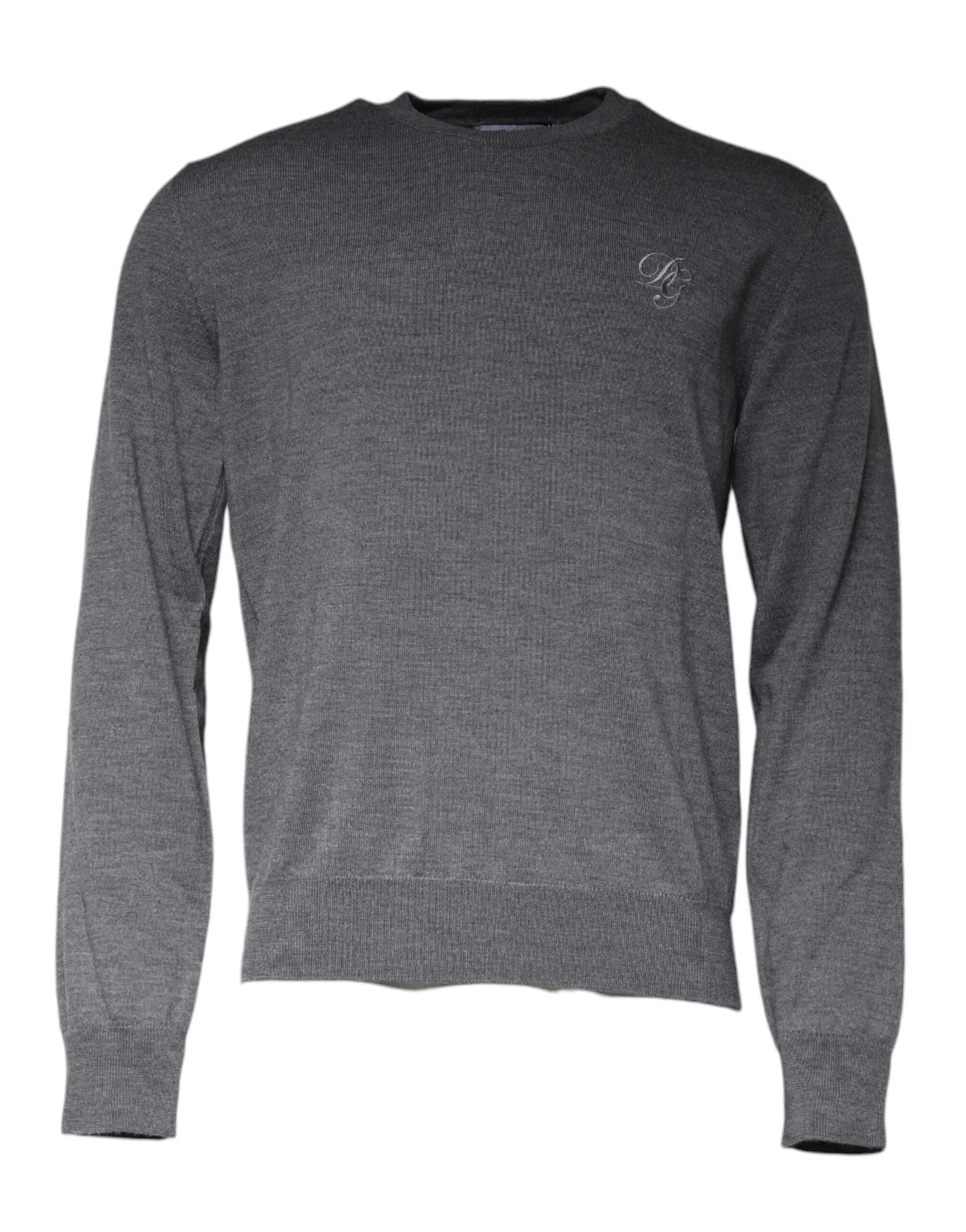 Dolce & Gabbana Men's Dark Gray Wool Crew Neck Pullover Sweater