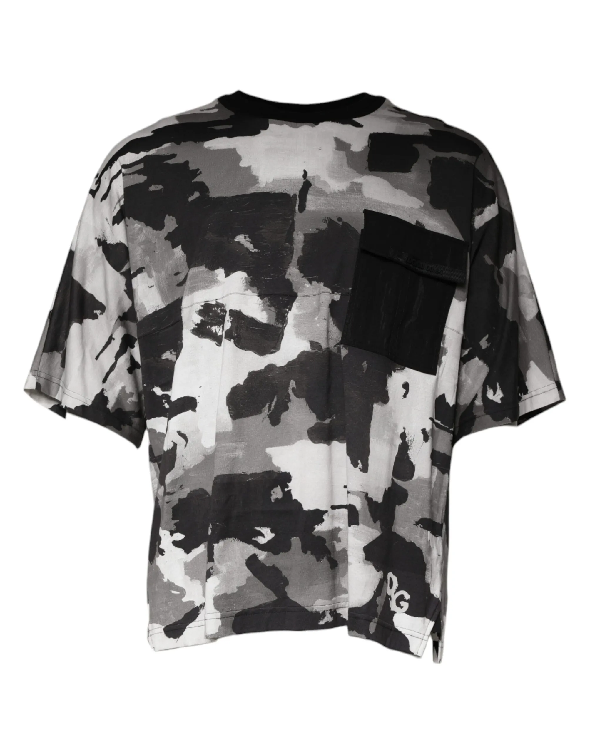 Dolce & Gabbana Men's Multicolor Camouflage Cotton Crewneck T-shirt