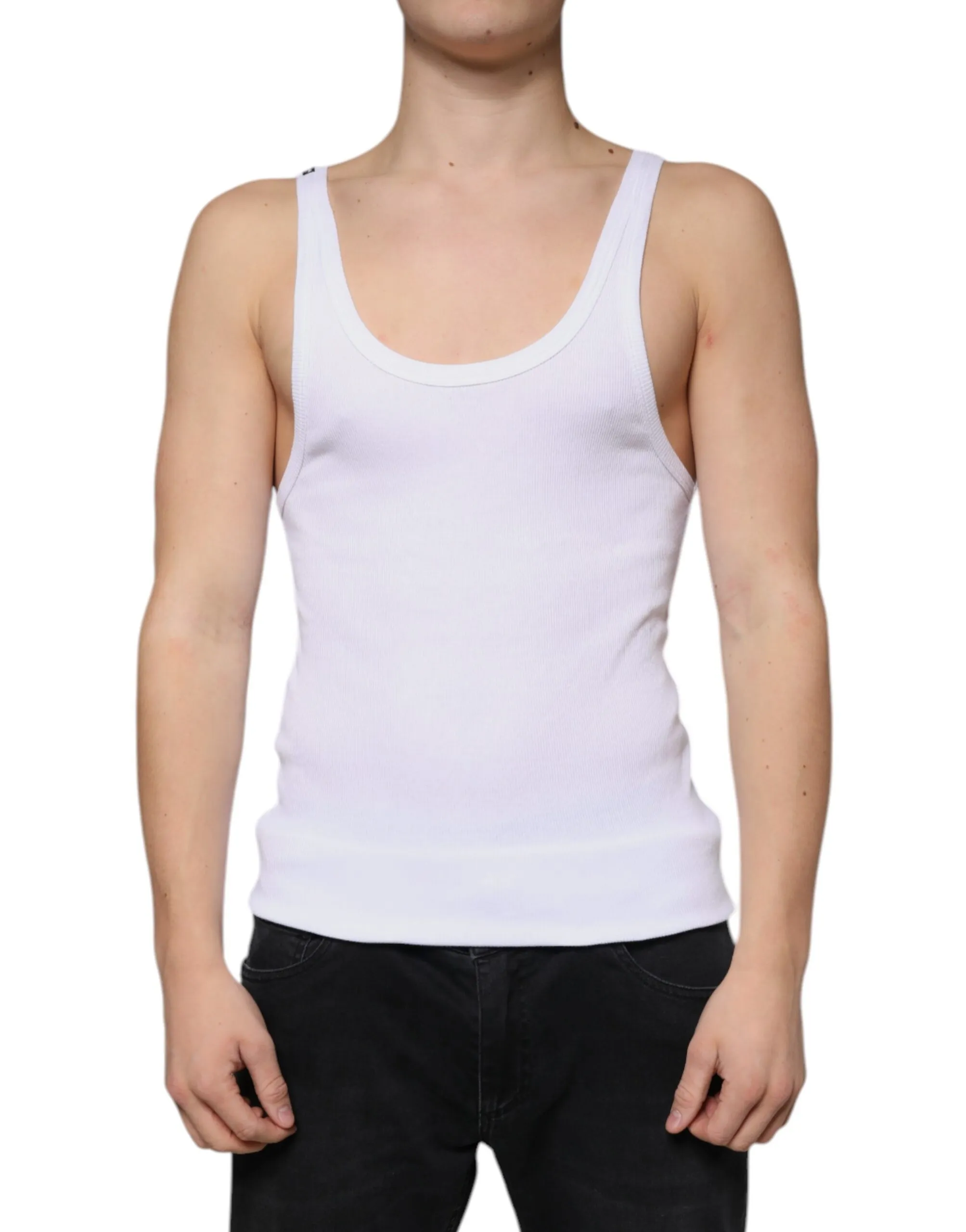 Dolce & Gabbana Men's White Tank Sleeveless Round Neck T-shirt