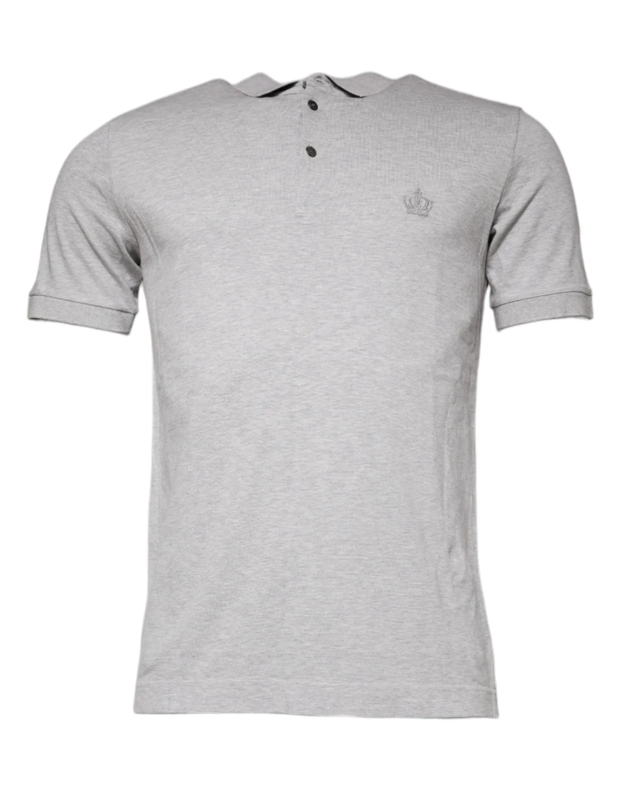 Dolce & Gabbana Men's Gray Crown Collared Short Sleeve Polo T-shirt
