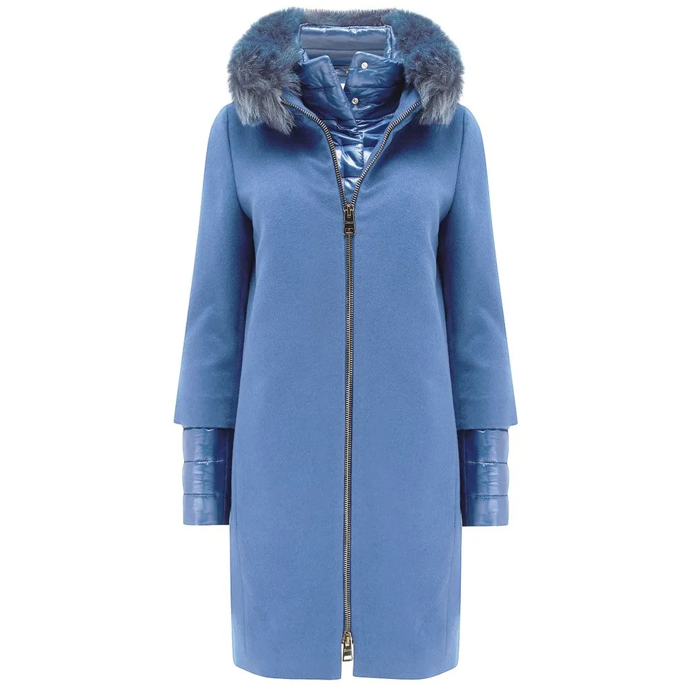 Herno Women's Light Blue Cashmere Jackets & Coat