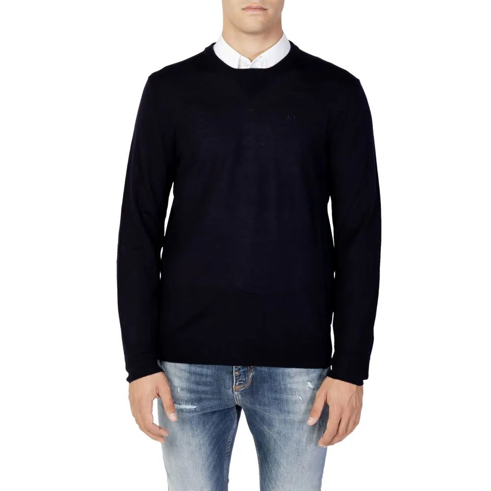 Armani Exchange Men's Blue Wool T-Shirt
