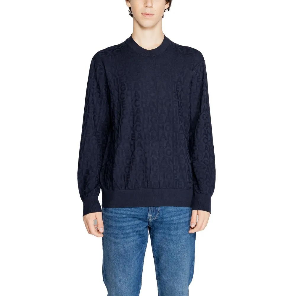 Armani Exchange Men's Blue Viscose T-Shirt