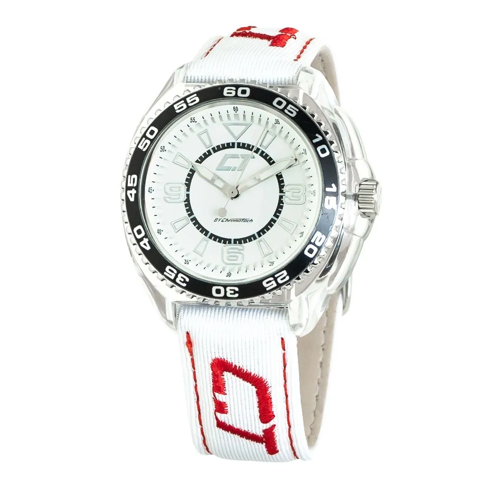 Chronotech Men's White Leather Watch