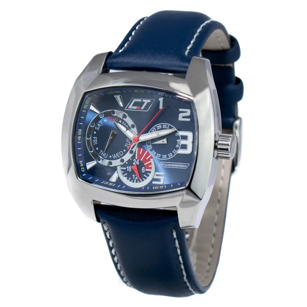 Chronotech Men's Blue Leather Watch