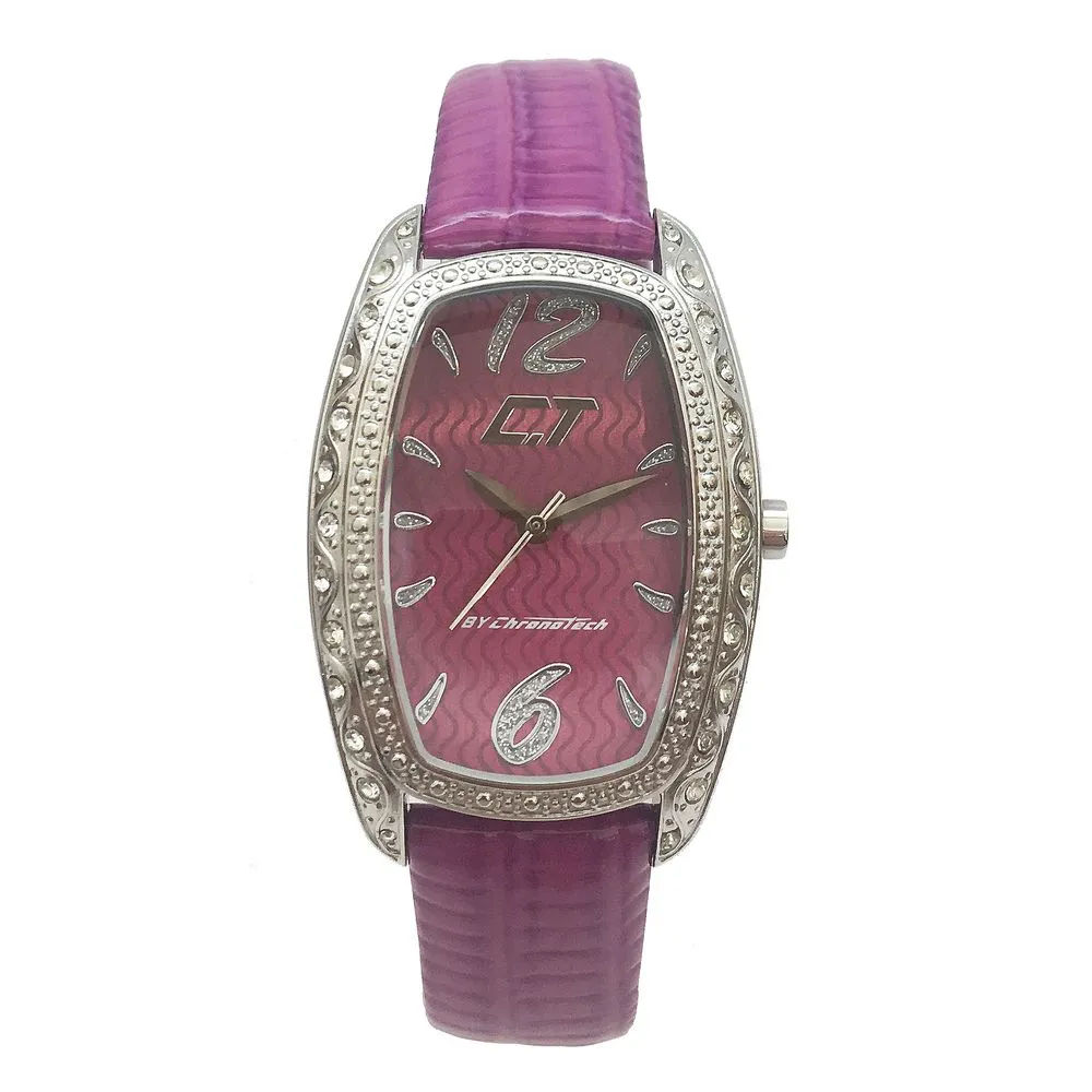 Chronotech Women's Purple Leather Watch