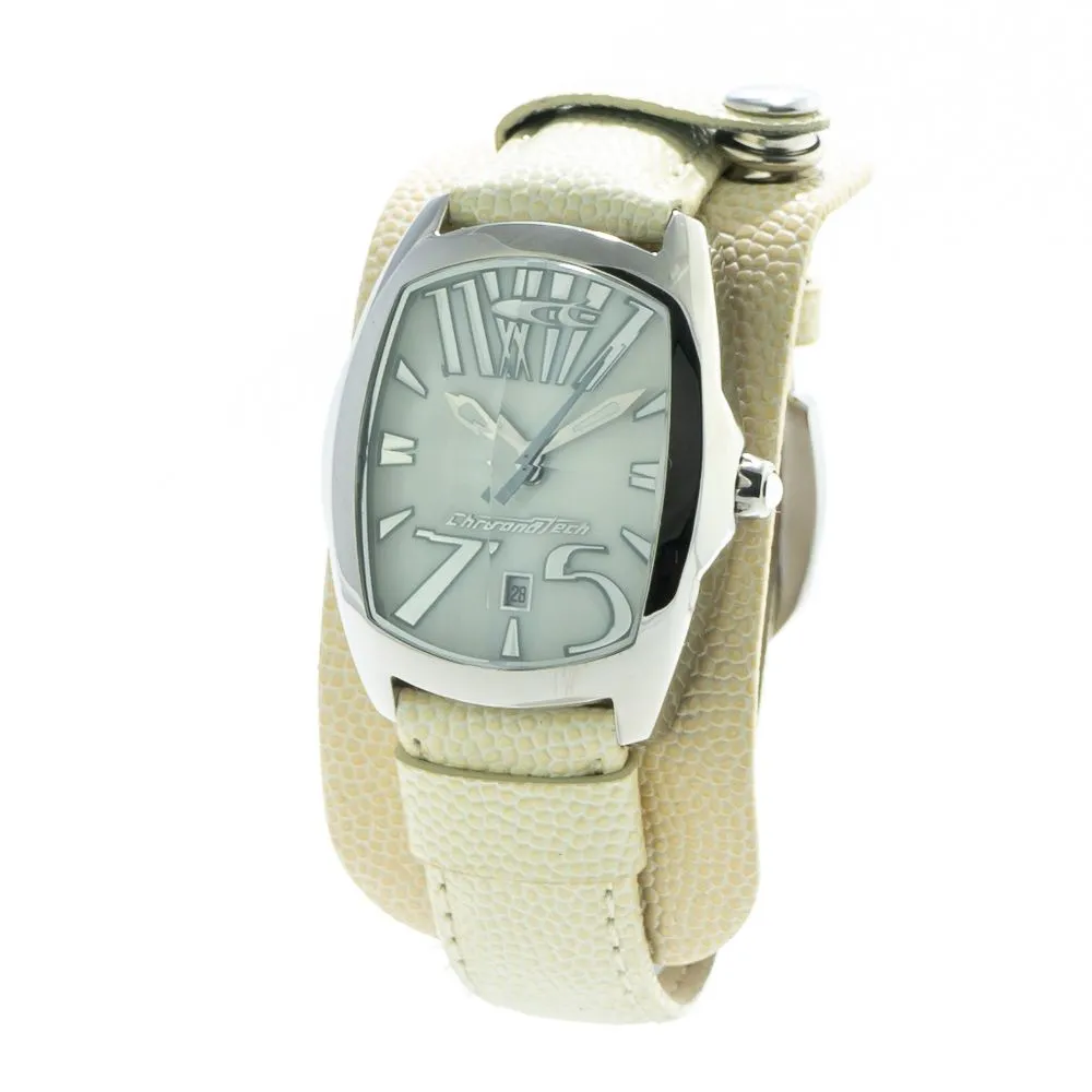 Chronotech Women's Beige Leather Watch