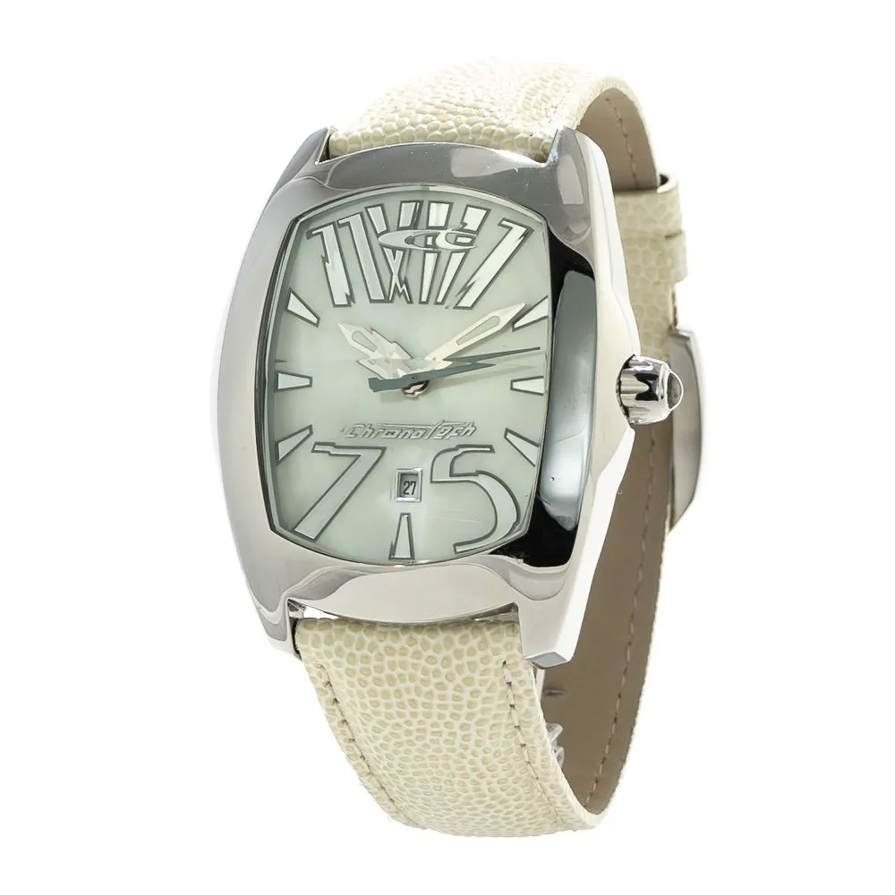 Chronotech Unisex White Leather Watch