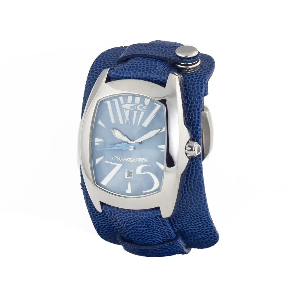 Chronotech Men's Blue Leather Watch