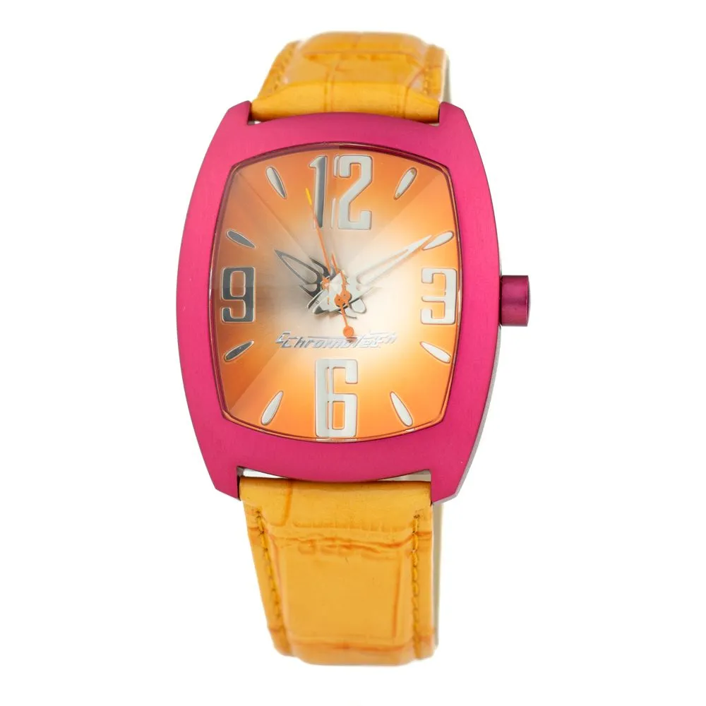 Chronotech Unisex Orange Leather Watch
