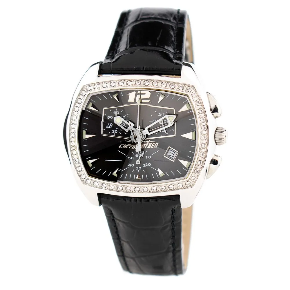 Chronotech Women's Black Leather Watch