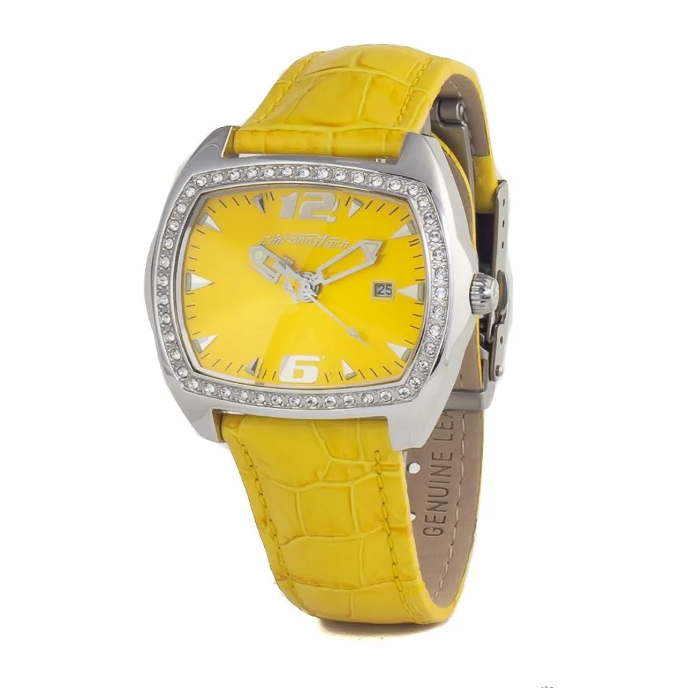 Chronotech Unisex Yellow Leather Watch