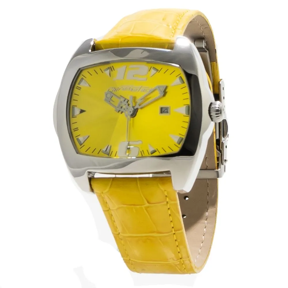 Chronotech Unisex Yellow Leather Watch