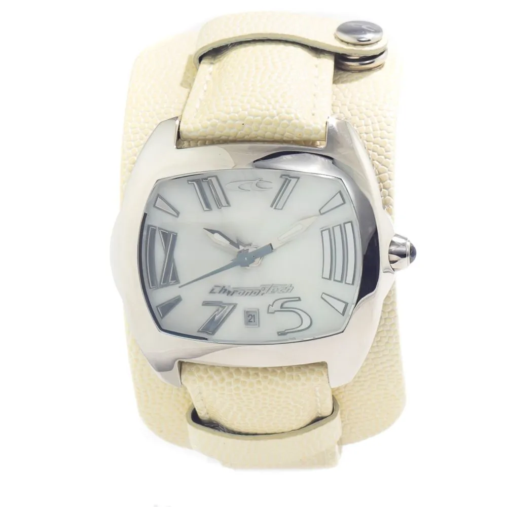 Chronotech Men's Beige Leather Watch